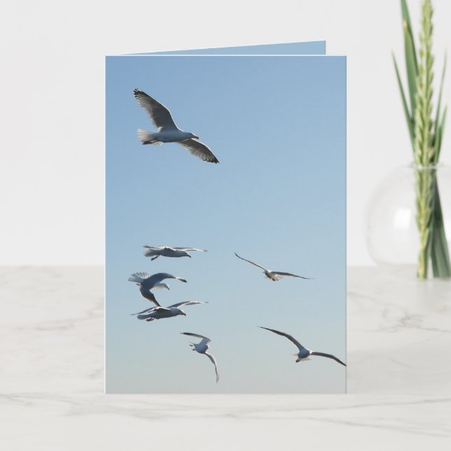 Customisable Seagulls Flying Greeting Card  (Front)