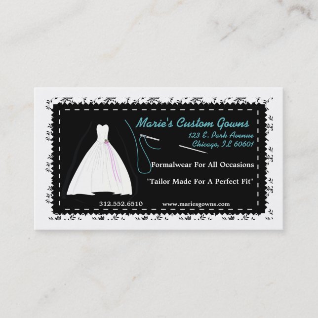 Customisable Seamstress/Boutique Business Card (Front)
