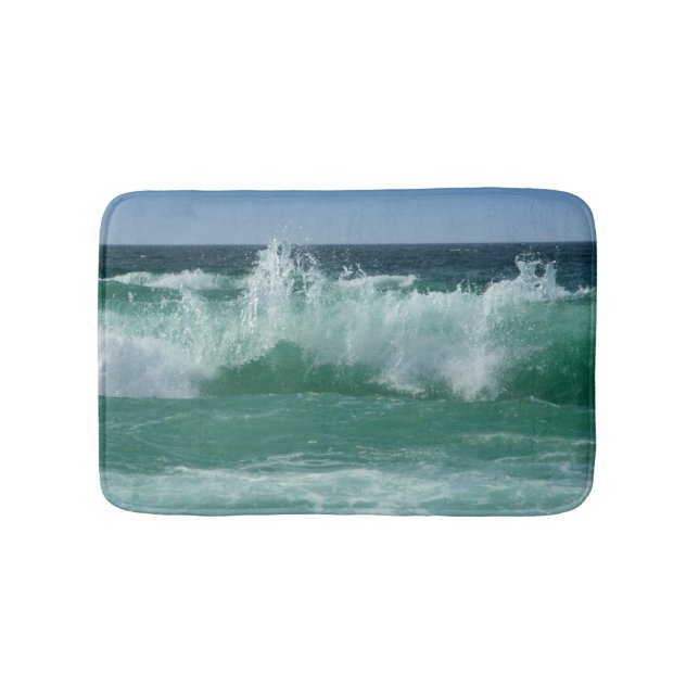 Customisable Seascape Beach Waves Template Small Bath Mat (Front)