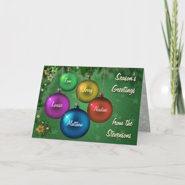 Customisable Season's Greetings Holiday Card (Front)