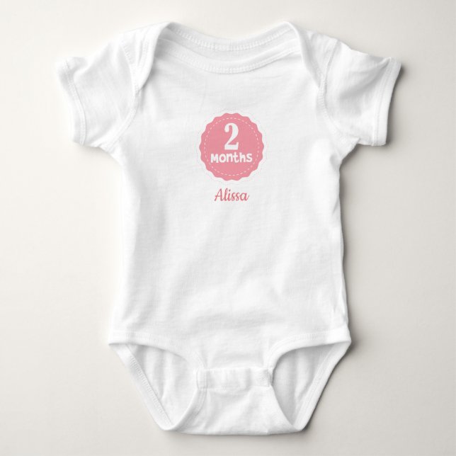 Customisable Second Month Baby Bodysuit (Front)