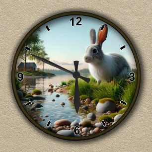 Customisable Serene Rabbit Clock Background