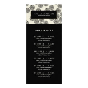 Customisable Service Menu Rack Card
