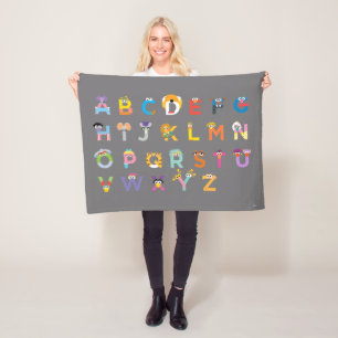 Customisable Sesame Street Alphabet Fleece Blanket