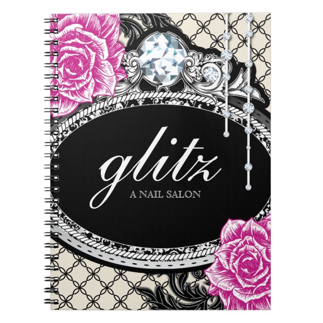 Customisable Shabby Chic Nail Salon Note Book (Front)