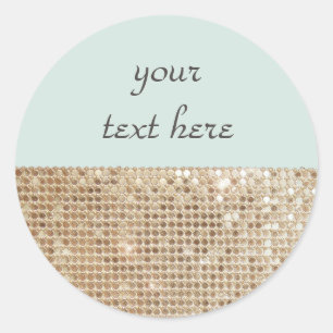 Customisable Shimmering Gold Sequins Sticker