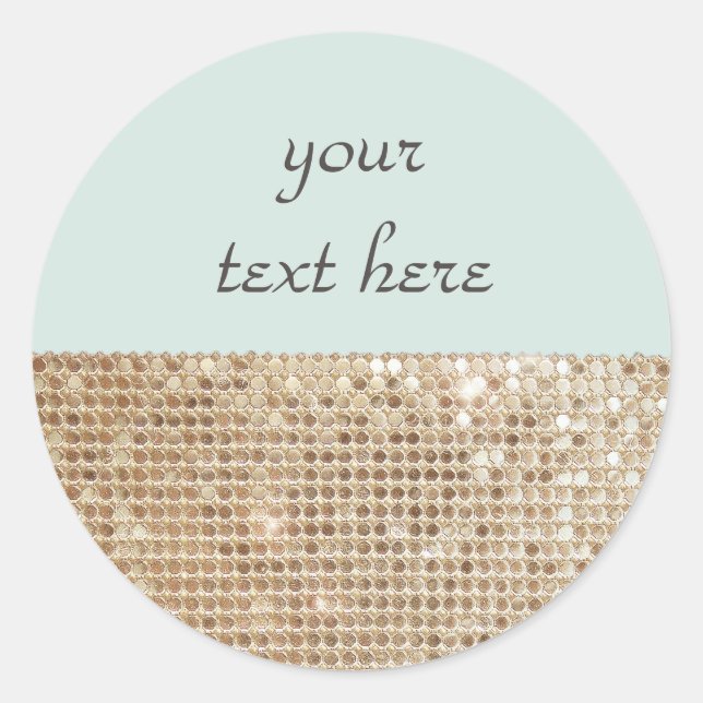 Customisable Shimmering Gold Sequins Sticker (Front)
