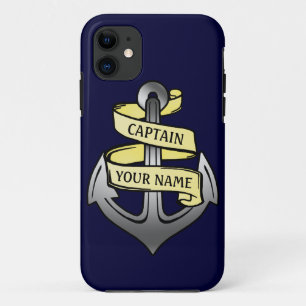 Customisable Ship Captain Your Name Anchor iPhone 11 Case