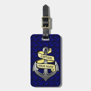 Customisable Ship Captain Your Name Anchor Luggage Tag