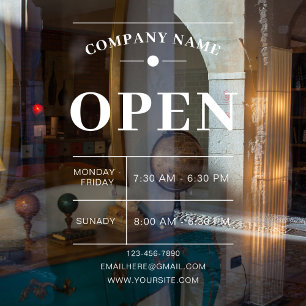 Customisable Shop Name And Business Opening Hours Window Cling
