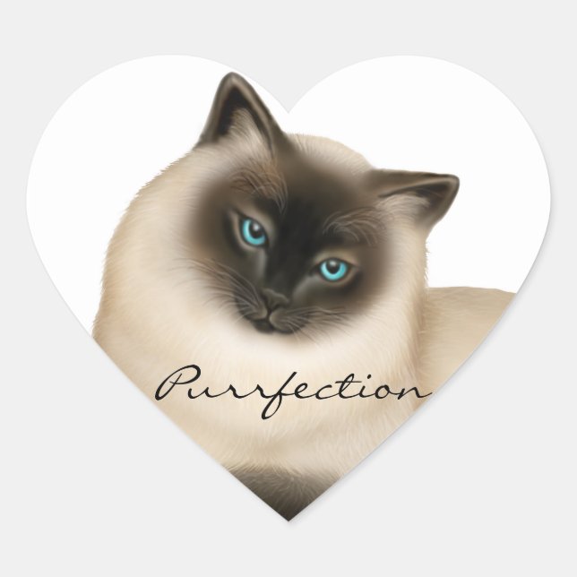 Customisable Siamese Cat Sticker (Front)
