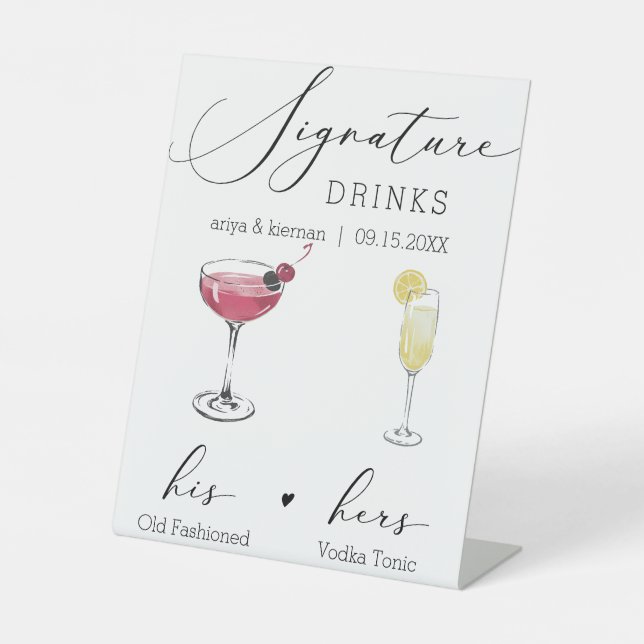 Customisable Signature Drinks Sign (Front)
