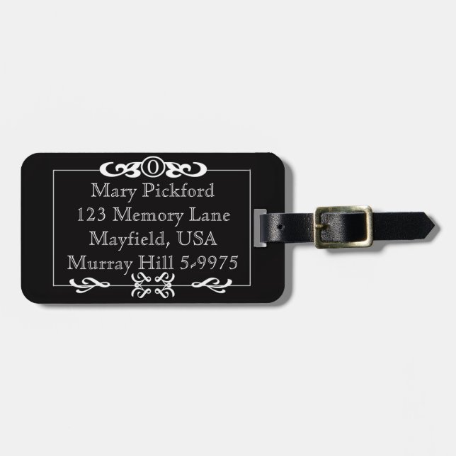 Customisable Silent Movie Luggage Tag (Front Horizontal)