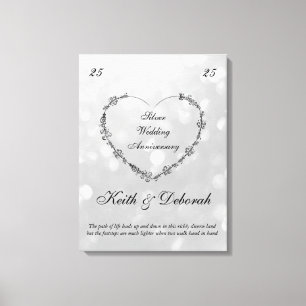 Customisable Silver Anniversary Canvas Print