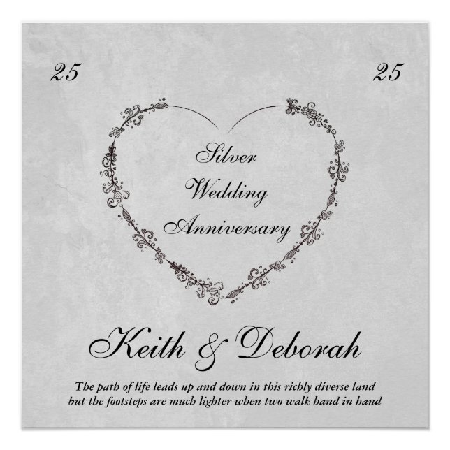 Customisable Silver Anniversary Poster (Front)