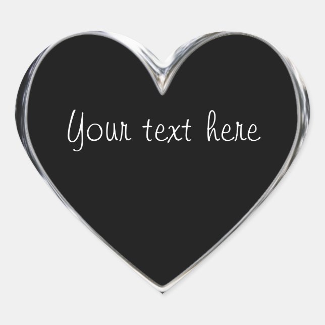 Customisable silver-bordered heart stickers (Front)
