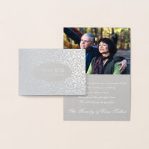 Customisable Silver Damask Sympathy Thank You
