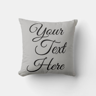 Customisable Silver Throw Cushion with Own text