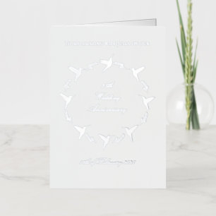 Customisable Silver Wedding Anniversary Foil Greeting Card