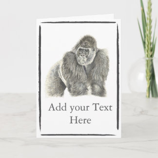 Customisable Silverback Gorilla Card