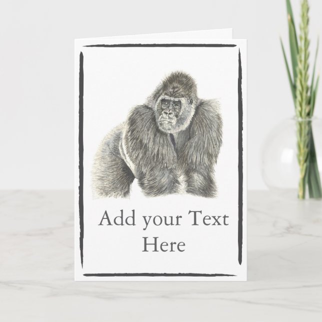 Customisable Silverback Gorilla Card  (Front)