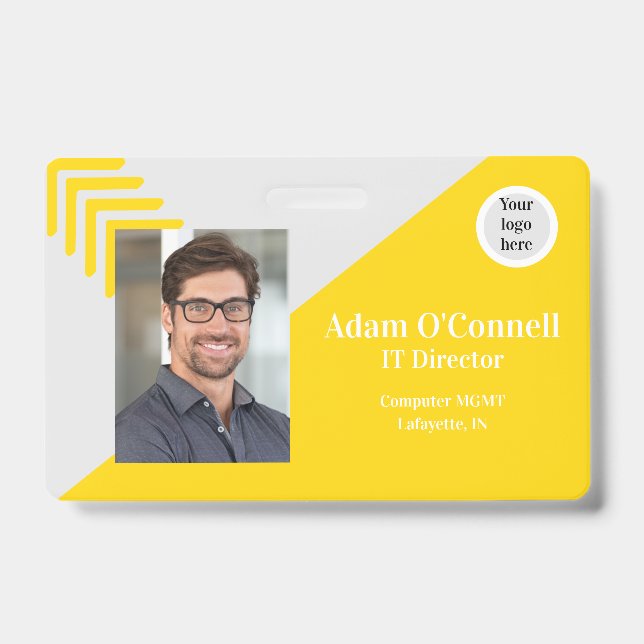 Customisable Simple Design Business ID Badge (Front)