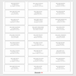 Customisable simple Guest wedding address labels 