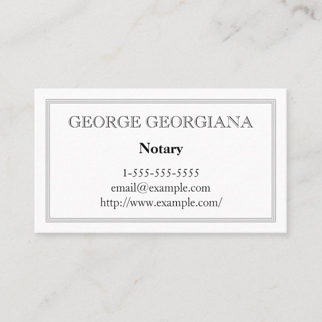 Customisable & Simple Notary Business Card (Front)