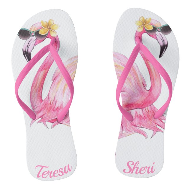 Customisable Sister Flamingo Flip Flops (Footbed)