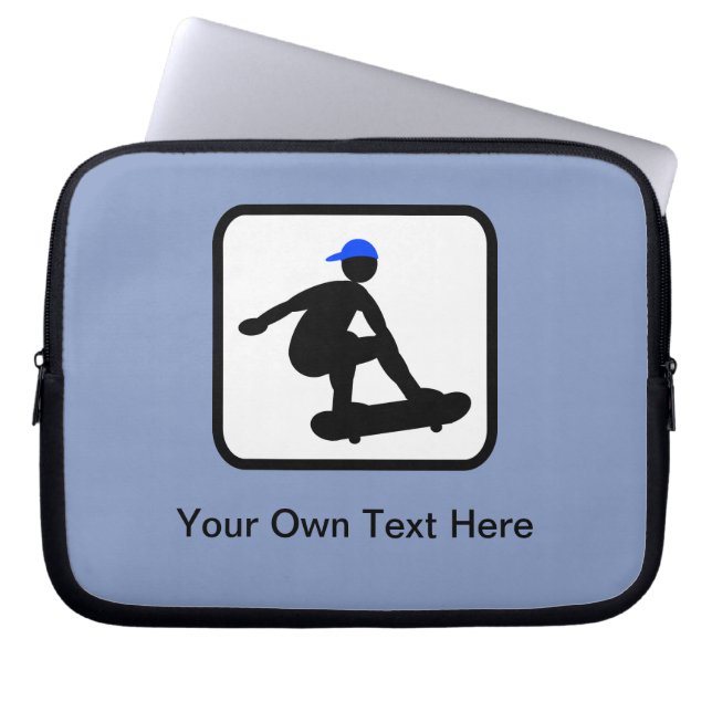Customisable Skater on Skateboard Logo Laptop Sleeve (Front)