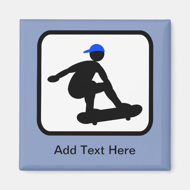Customisable Skater on Skateboard Logo Magnet (Front)