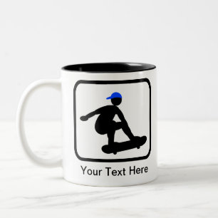 Customisable Skater on Skateboard Logo Two-Tone Coffee Mug