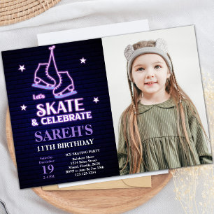 Customisable Skating Party Invitations for Kids