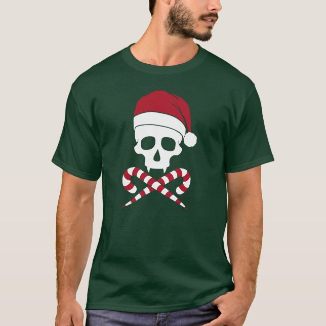 Customisable Skull Santa Claus T-Shirt (Front)