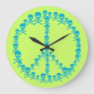 Customisable Skully Peace Large Clock