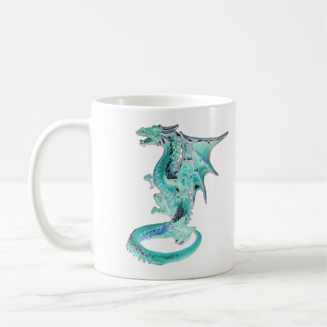 Customisable Sky Blue Dragon Ceramic  Coffee Mug (Left)