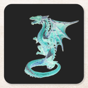 Customisable Sky Blue Dragon Coaster