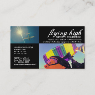 customisable skydiving business card