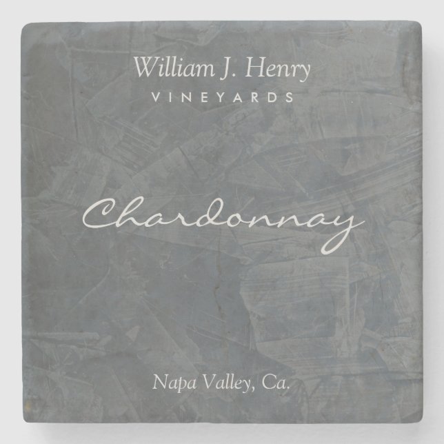 Customisable Slate Stone Winery Wine Coasters (Front)