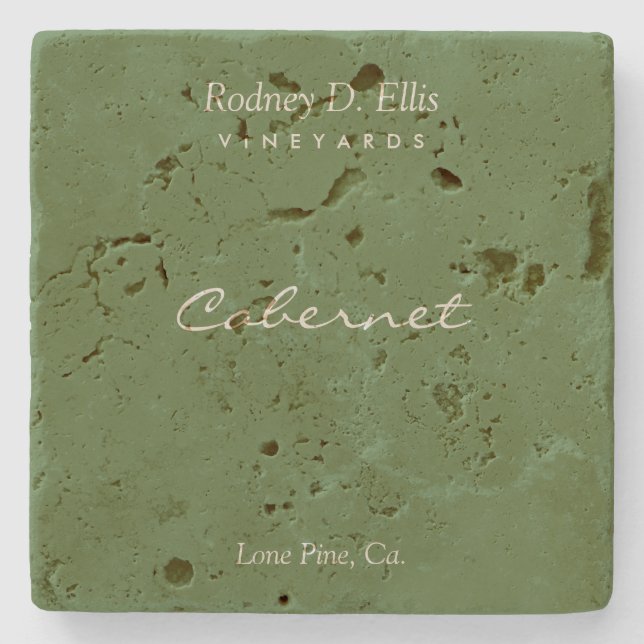 Customisable Slate Travertine Wine Coasters (Front)