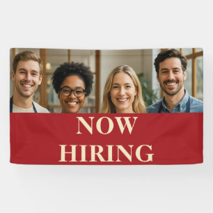 Customisable Smiling Staff Hiring Banner Add Text