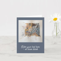 Customisable Snorting Zebra Greetings Card