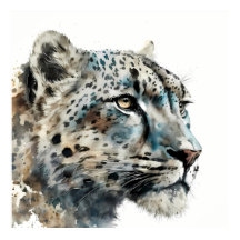 Customisable Snow Leopard Art Print Modern Wallart