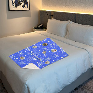 Customisable Snowflake Flurry Sherpa Blanket