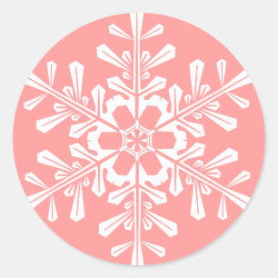 Customisable Snowflake  Round Stickers