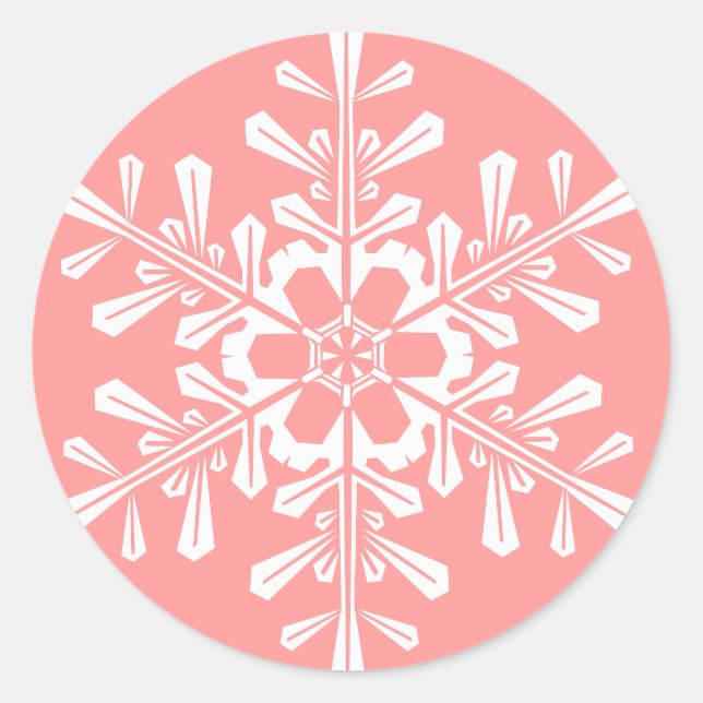 Customisable Snowflake  Round Stickers (Front)