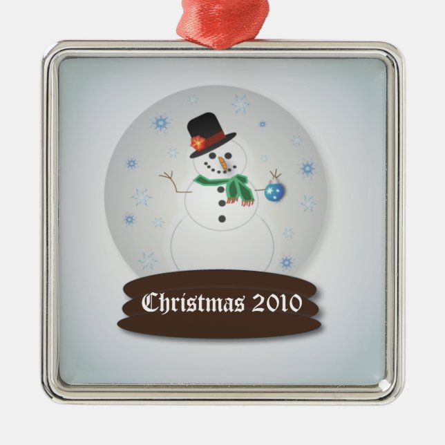Customisable Snowglobe Metal Tree Decoration (Front)