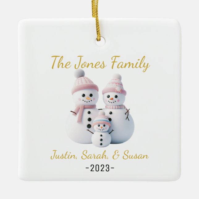 Customisable Snowman Ornament (Front)