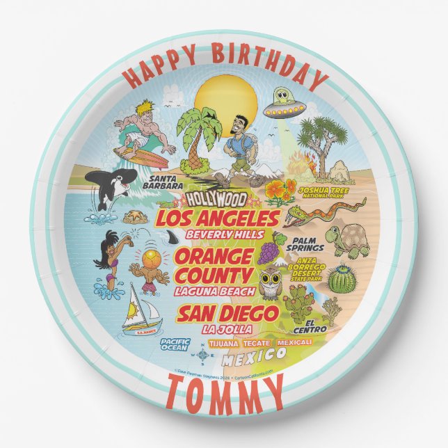 Customisable SoCal Birthday Plate (Front)