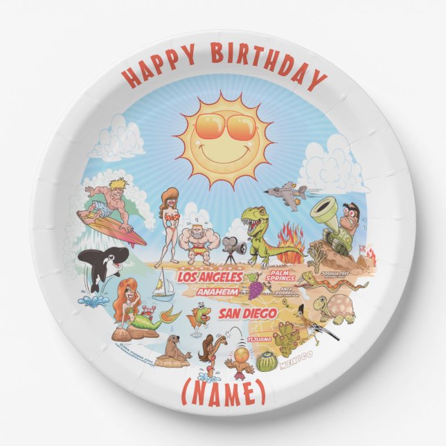 Customisable SoCal Birthday Plate (Front)